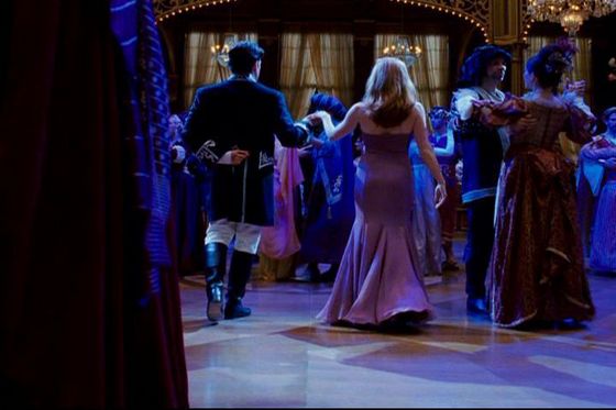  What’s this another version in enchanted similar to Beauty & the Beast only its done in darkness and anda can see spotlights. 2 things to notice #1 Robert’s outfit & #2 Chandelir.