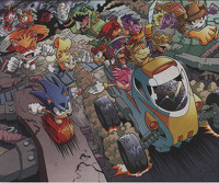  The Freedom Fighters and Chaotix celebrate after Eggman's defeat