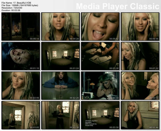  Clips from Christina's video: Beautiful; A truley powerful and brilliant song.