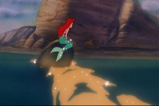  The part where Trition turns ariel into a human as he gives her legs