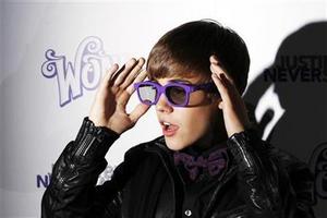  Justin wearing his purple 3D glasses :))