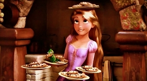 Rapunzel with blonde hair I love her feisty ways