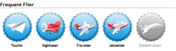  badges in the "Frequent Flier" catagory ( Globetrotter was not available here yet)