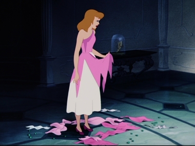 8. Saddest moment, is probably when Cinderella's stepsister trash her beautiful dress :( It really te