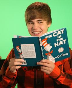 ok here is the justin bieber reading books.Now I want one of justin bieber wearing glasses