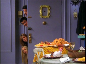  Joey: Oh! It all looks so beautiful: the turkey, the stuffing... Chandler: The cranberries...? Monica