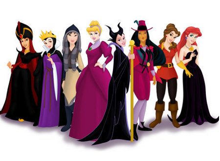 Here is a picture of the princesses as villans. Find a pic of Rapunzel in a Christmas outfit