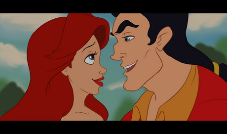 Here is Gaston and Ariel. Find a photo of Jafar holding Genie's beard 