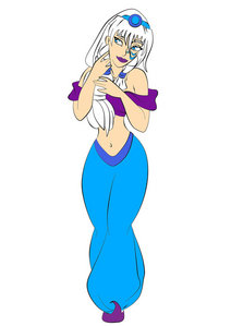 Here is Kida in Jasmine's attire. Find a crossover of Dimitri and Jane 