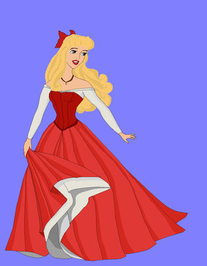 Here you go! Now find a picture of Aroura in Cinderella's ball gown. 
