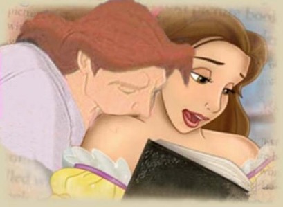Is this the one you are talking about?
If so fine a screen cap of Belle placeing the Beast hand arou