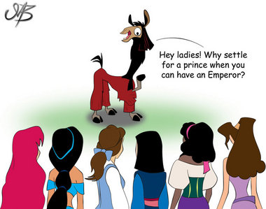 Would this one be ok? I could only fine him as a llama talking with the princess.
If this is ok, the
