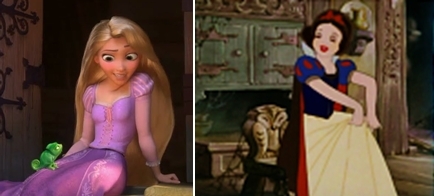  Well, both Rapunzel and Snow White were originally creater kwa Brothers Grimm, I`m not sure what did y