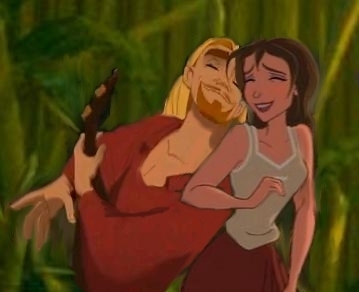 Now find a screencap of Jasmine and Iago from the Aladdin TV episode "To Cure a Thief."