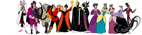 Ignore Cruella devil at the end. 
Now find the disney princesses dressed up as the villans in their f