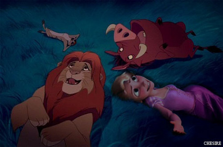 By the way, to whoever found the Rapunzel/Simba one - this is actually the one I meant but good job a