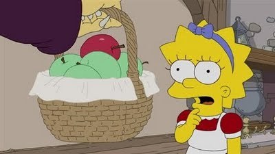 Lisa Simpson as Snow White. Haha. Love this episode.

Find a fanart of Belle as one of "Disney's Scre