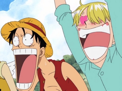 the looks on Both Luffy and Sanji's face make me laugh!XD
