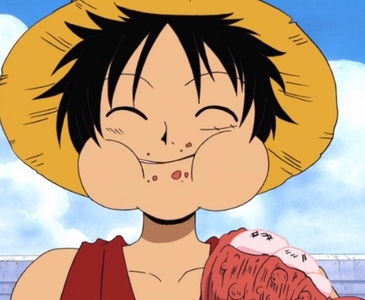 ^ aww it's so  cute!x3 

I don't know why but I like it when Luffy eats XD..except for the time he at