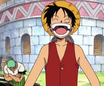 I love this picture of Luffy with Zoro in the background!:3