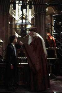 fawkes is there just behind dumbledore.

Next : a funny icon abt HP