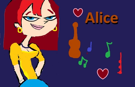Name: Alice
Age: 17
Gender: Girl
Sterotype: Courtney's vengence, Gwen's go-by-the-flowness, Heather's