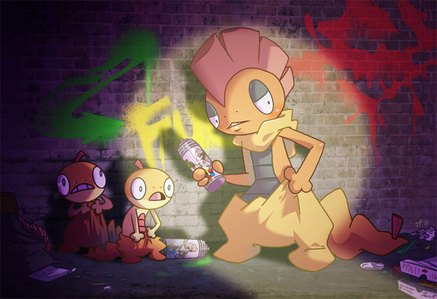 used to be Bulbasaur, but now Scraggy/Scrafty definitely!! But Bulbasaur is still in second!!