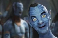 A blue Mr Bean in Avatar XD