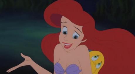  Here is picture of Ariel explaining her father what happened when she went away. Now find a pictur