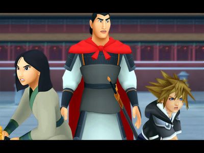  I 사랑 Kingdom Hearts! Here's Mulan, Shang and Sora. Find a picture of Meg in Kingdom Hearts. <3