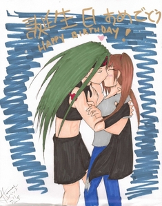  hei guys, one of my Friends made me this picture of Envy and Emily for my birthday. Isn't it cute? X3