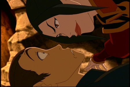  Find a pic of Aang and Katara from "The Beach" episode.