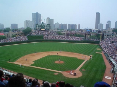  Wrigley Field! I love seeing on TV,the meer I see it,the meer I want to go there!:3