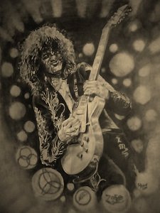  Here is an original pencil drawing of the great Jimmy Page, this was done द्वारा up and coming rock artis