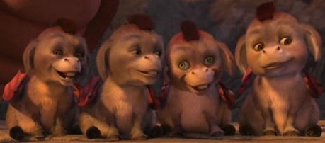  the dronkeys are the cutest characters in Shrek
