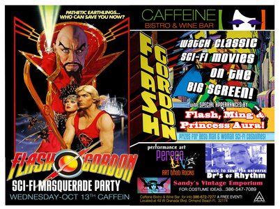  Flash Gordon Masquerade Party October 13th.Prizes for best Man & Women Sci-Fi Costume!!!