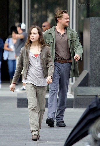  Ellen Page & Leonardo DiCaprio || On the set of INCEPTION