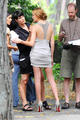 Jessica Szohr and Katie Cassidy on Set, August 17, 2010 - gossip-girl photo