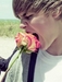 he likes to eat flowers:) haha lol - justin-bieber icon