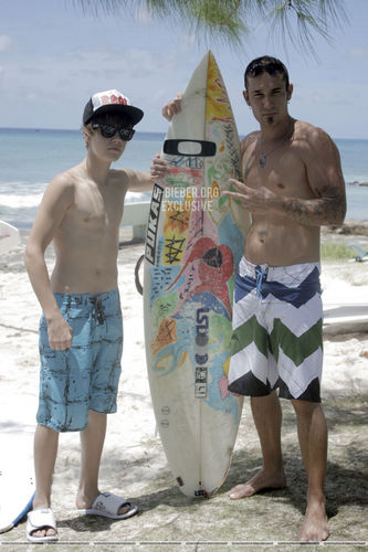  Justin Bieber Surfing in Barbados