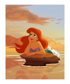 Ariel Daydreaming on Her Rock - ariel fan art
