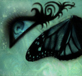 Butterfly on cheek - butterflies fan art