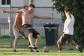 Jensen plays soccer - supernatural photo