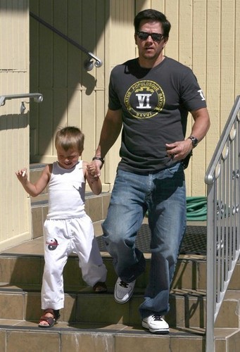  Mark Wahlberg and son Michael