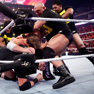 Nexus attacking Jericho & Edge