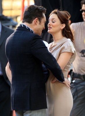 Leighton and Ed on the Gossip Girl set August 31
