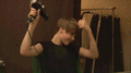 Justin blow drying his hair :D - justin-bieber photo