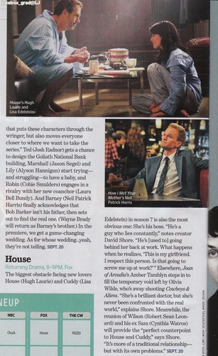 Entertainment Weekly Scan - House Season 7 Article