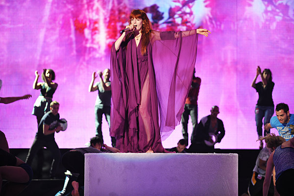 Florence the Machine rehearses at the Nokia Theater for the 2010 MTV VMAs