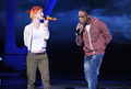 Hayley Williams from Paramore and B.o.B rehearse at the Nokia Theater for the 2010 MTV VMAs.  - paramore photo